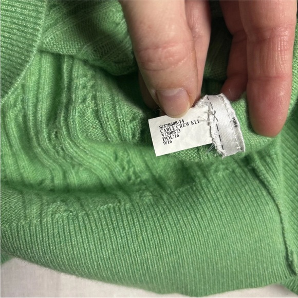 Banana Republic Filpucci Cable Knit Sweater Womens Lg Green Italian Wool Blend - Picture 10 of 12